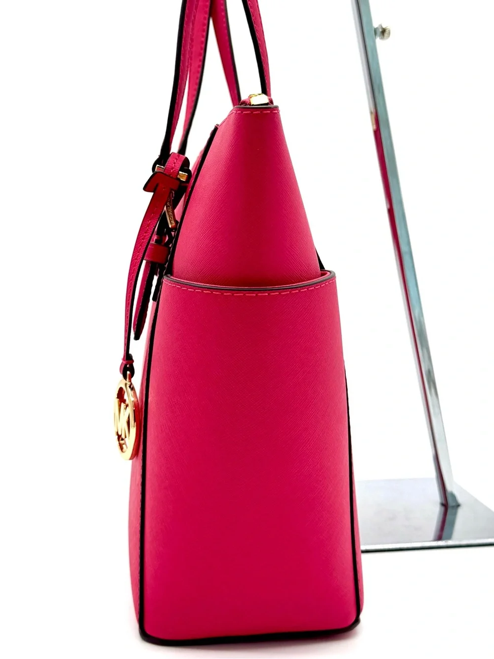 Michael Kors Large Charlotte Tote Bag Electric Pink - Picture 3 of 8